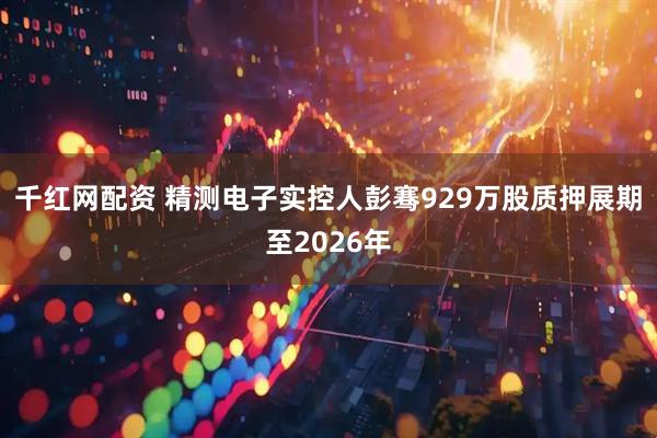千红网配资 精测电子实控人彭骞929万股质押展期至2026年