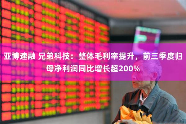 亚博速融 兄弟科技：整体毛利率提升，前三季度归母净利润同比增长超200%
