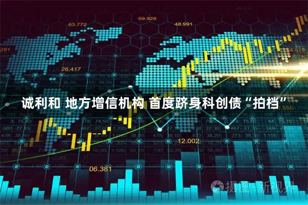 诚利和 地方增信机构 首度跻身科创债“拍档”